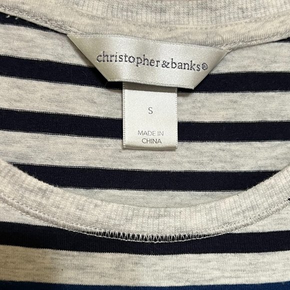 Christopher & Banks Ombre Heather Stripe ¾ Tee - Picture 3 of 3